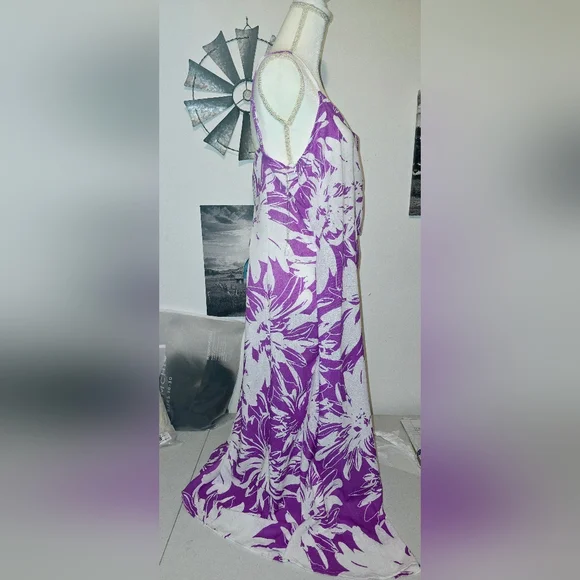 Purple Hawaiian Style Dress Large - Picture 6 of 14